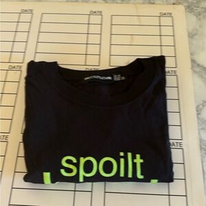 Fashion Nova Black Crop Top with Neon Green Text